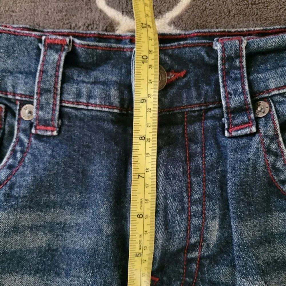 True Religion Ricky Flap Big T Relaxed Straight Mens Jeans 32W x 33L Dark Wash